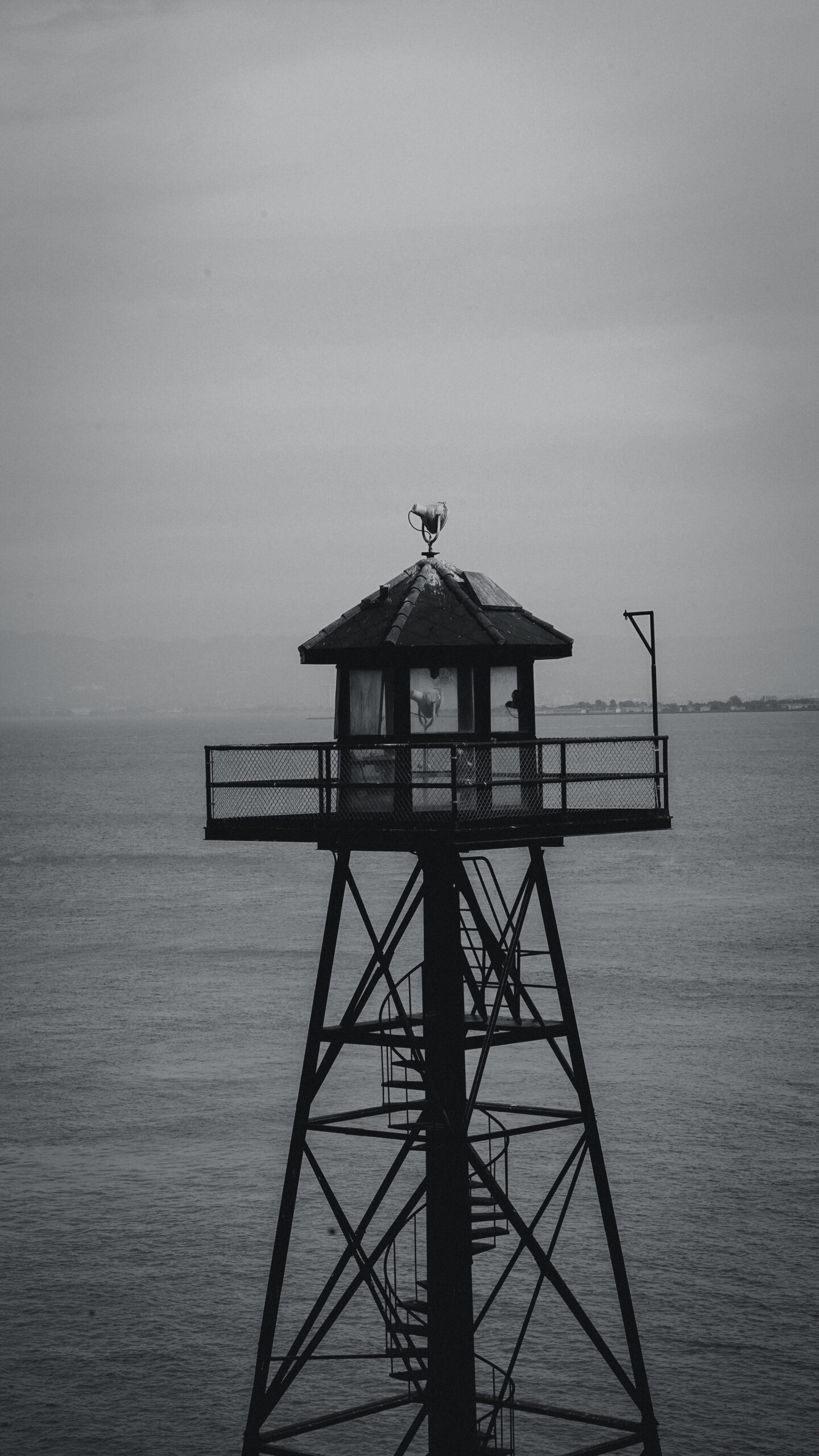 Alcatraz-Wachturm-Monochrom-Fotografie